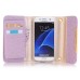 Glittering Powder Detachable Magnetic PU Leather Chain Handbag Folio Case With Card Slots for Samsung Galaxy S7 - Pink