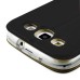 Golden Beach Grain Double Window Smart View Flip Leather Case Cover for Samsung Galaxy S3 - Black