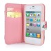 Gorgeous Flower Built-in Wallet Leather Case Cover for iPhone 4/4S