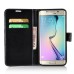 Grid Design Magnetic Stand Leather Card Holder Wallet Case For Samsung Galaxy S6 Edge Plus - Black