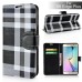 Grid Design Magnetic Stand Leather Card Holder Wallet Case For Samsung Galaxy S6 Edge Plus - Black