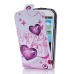 Hearts Pattern Vertical Folio Leather Flip Case Cover With Magnet Clasp For Samsung Galaxy S3 Mini I8190