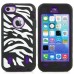 Heavy-Duty Silicone And PC Hybrid Zebra Stripes Impact Robot Defender Case Cover With Touch Screen Protector For iPhone 5C