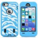 Heavy-Duty Silicone And PC Hybrid Zebra Stripes Impact Robot Defender Case Cover With Touch Screen Protector For iPhone 5C