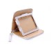 High Class Zipper Plaid Pattern 360 Swivel Rotation Detachable Leather Sleep Wake Wallet Stand Bag Case With Card Slot Holder And Handy Strap For iPad 2 3 4