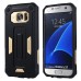 Hole Position Protection Knight TPU + PC Case for Samsung Galaxy S7 - Black/Gold