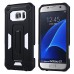 Hole Position Protection Knight TPU + PC Case for Samsung Galaxy S7 - Black/White