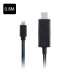 Illuminated LED Lightning to USB Data Charging Cable For iPhone 5 iPod Touch 5 iPod Nano 7 iPad Mini - Black