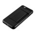 Impact Resistant Wallet Case Card Slot Shell Shockproof Hard TPU And PC Back Cover For iPhone 5 / 5s - Black