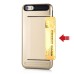 Impact Resistant Wallet Case Card Slot Shell Shockproof Hard TPU And PC Back Cover For iPhone 5 / 5s - Gold