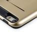 Impact Resistant Wallet Case Card Slot Shell Shockproof Hard TPU And PC Back Cover For iPhone 5 / 5s - Gold