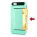 Impact Resistant Wallet Case Card Slot Shell Shockproof Hard TPU And PC Back Cover For iPhone 5 / 5s - Green