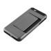 Impact Resistant Wallet Case Card Slot Shell Shockproof Hard TPU And PC Back Cover For iPhone 5 / 5s - Grey