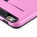 Impact Resistant Wallet Case Card Slot Shell Shockproof Hard TPU And PC Back Cover For iPhone 5 / 5s - Pink