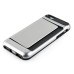 Impact Resistant Wallet Case Card Slot Shell Shockproof Hard TPU And PC Back Cover For iPhone 5 / 5s - Silver