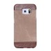 Jeans Cloth Splicing Leather Hard Back PC Shell Case Cover for Samsung Galaxy S6 Edge - Brown