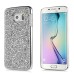 Jelly Color Bling Rhinestone Inlaid Electroplated Hard Case for Samsung Galaxy S6 Edge - Silver