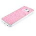 Jelly Color Bling Rhinestone Inlaid Hard Case for Samsung Galaxy S6 Edge - Pink