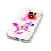 LED Flash Incoming Call Transparent Diamond Flower And Butterfly TPU Blink Back Case Cover for Samsung Galaxy S7 Edge