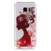 LED Flash Incoming Call Transparent Diamond Profile Flower Lady TPU Blink Back Case Cover for Samsung Galaxy S7 Edge