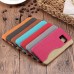 Linen Design Card Slot Holder Back Case Cover for Samsung Galaxy S6 Edge - Red