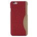 Linen Design Card Slot Holder Back Case Cover for iPhone 6/6s Plus - Red