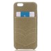 Linen Design Pocket Card Slot Holder Back Case Cover for iPhone 6 / 6s Plus - Ochre