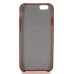 Linen Design Pocket Card Slot Holder Back Case Cover for iPhone 6 / 6s Plus - Red