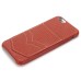Linen Design Pocket Card Slot Holder Back Case Cover for iPhone 6 / 6s Plus - Red