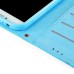 Luxury Bing Golden Metal Strip Rhinestone Stand Case Leather Cover Wallet For Samsung Galaxy S4 - Blue