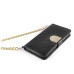 Luxury Bing Golden Metal Strip Rhinestone Stand Case Leather Cover Wallet For Samsung Galaxy S5 G900 - Black
