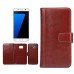 Luxury Detachable Crazy Horse Leather Case Wallet With Card Holder for Samsung Galaxy S7 Edge - Brown