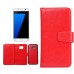 Luxury Detachable Crazy Horse Leather Case Wallet With Card Holder for Samsung Galaxy S7 Edge - Red