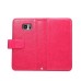 Luxury Detachable Crazy Horse Leather Case Wallet With Card Holder for Samsung Galaxy S7 G930 - Magenta