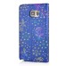 Luxury Diamond Glitter Bling Roses PU Leather Flip Wallet Stand Case With Card Slots For Samsung Galaxy Note 5 - Blue