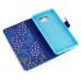 Luxury Diamond Glitter Bling Roses PU Leather Flip Wallet Stand Case With Card Slots For Samsung Galaxy Note 5 - Blue