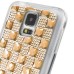 Luxury Diamond Rhinestone Gem Snap On TPU Hard Back Case Cover For Samsung Galaxy S5 G900 - Big Gem Gold