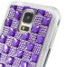 Luxury Diamond Rhinestone Gem Snap On TPU Hard Back Case Cover For Samsung Galaxy S5 G900 - Big Gem Purple