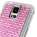 Luxury Diamond Rhinestone Gem Snap On TPU Hard Back Case Cover For Samsung Galaxy S5 G900 - Small Gem Pink