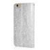 Luxury Glittering Rhinestone Diamond and Golden Metal Pattern Decorated Flip Leather Case with Card Slot for iPhone 6 Plus - Silver