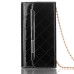 Luxury Grid Pattern Shoulder Bag Style Leather Flip Case with Card Slot for iPhone 6 4.7 inch - Black