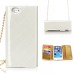 Luxury Grid Pattern Shoulder Bag Style Leather Flip Case with Card Slot for iPhone 6 4.7 inch - White