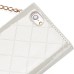 Luxury Grid Pattern Shoulder Bag Style Leather Flip Case with Card Slot for iPhone 6 4.7 inch - White