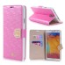Luxury Magnetic Flip Stand Leather Case with Card Slot for Samsung Galaxy Note 3 - Magenta