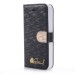 Luxury Magnetic Flip Stand Leather Case with Card Slot for iPhone 4/4S - Black