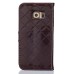 Luxury Metal Button PU Leather Folio Stand Case With Card Slots for Samsung Galaxy S6 Edge - Brown