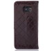 Luxury Metal Button PU Leather Folio Stand Case With Card Slots for Samsung Galaxy S7 Edge G935 - Brown