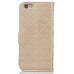 Luxury Metal Button PU Leather Folio Stand Case With Card Slots for iPhone 6/6s - Gold