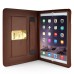 Luxury PU Leather Case With Kickstand Hand Strap Flip Cover For Apple iPad Air (iPad 5) / Air 2 (iPad 6) - Brown