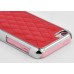 Luxury Rhombus Pattern Sheepskin Leather Coating Lambskin And Electroplated Plastic Hard Case Cover For iPhone 5C